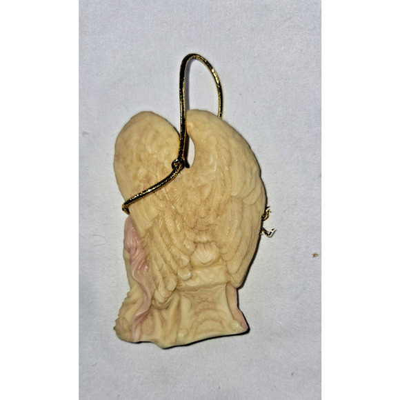 Vintage Seraphim Classic Angel Ornament by Roman • Sitting Angel With Flowers - Picture 3 of 4